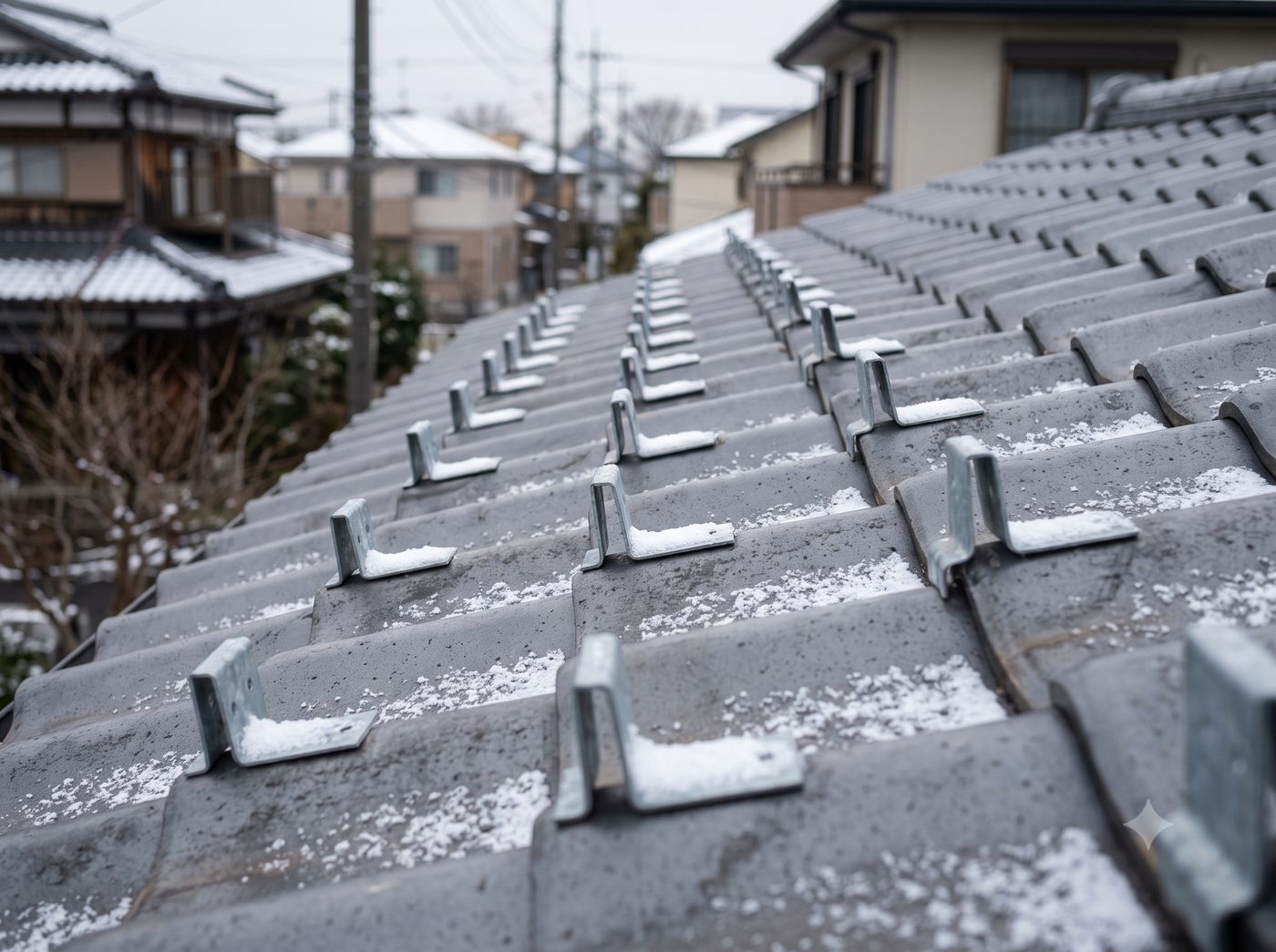 雪止め設置の施工イメージ